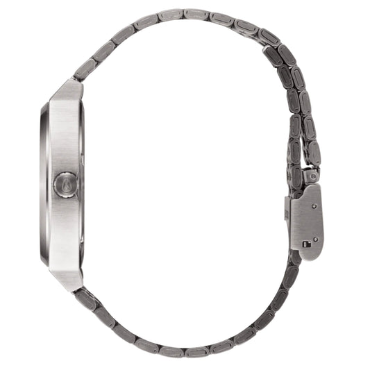 Nixon Time Teller Light Gunmetal/Dusty Blue. Foto da lateral.