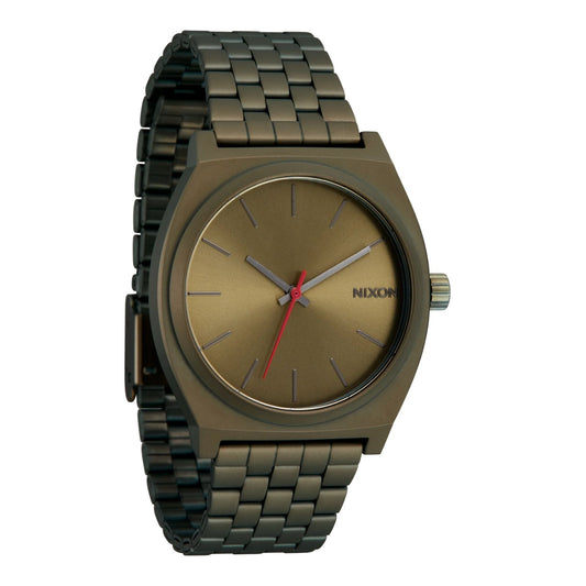 Nixon Time Teller Dark Olive/Dark Olive. Foto da parte da frente a 3/4.