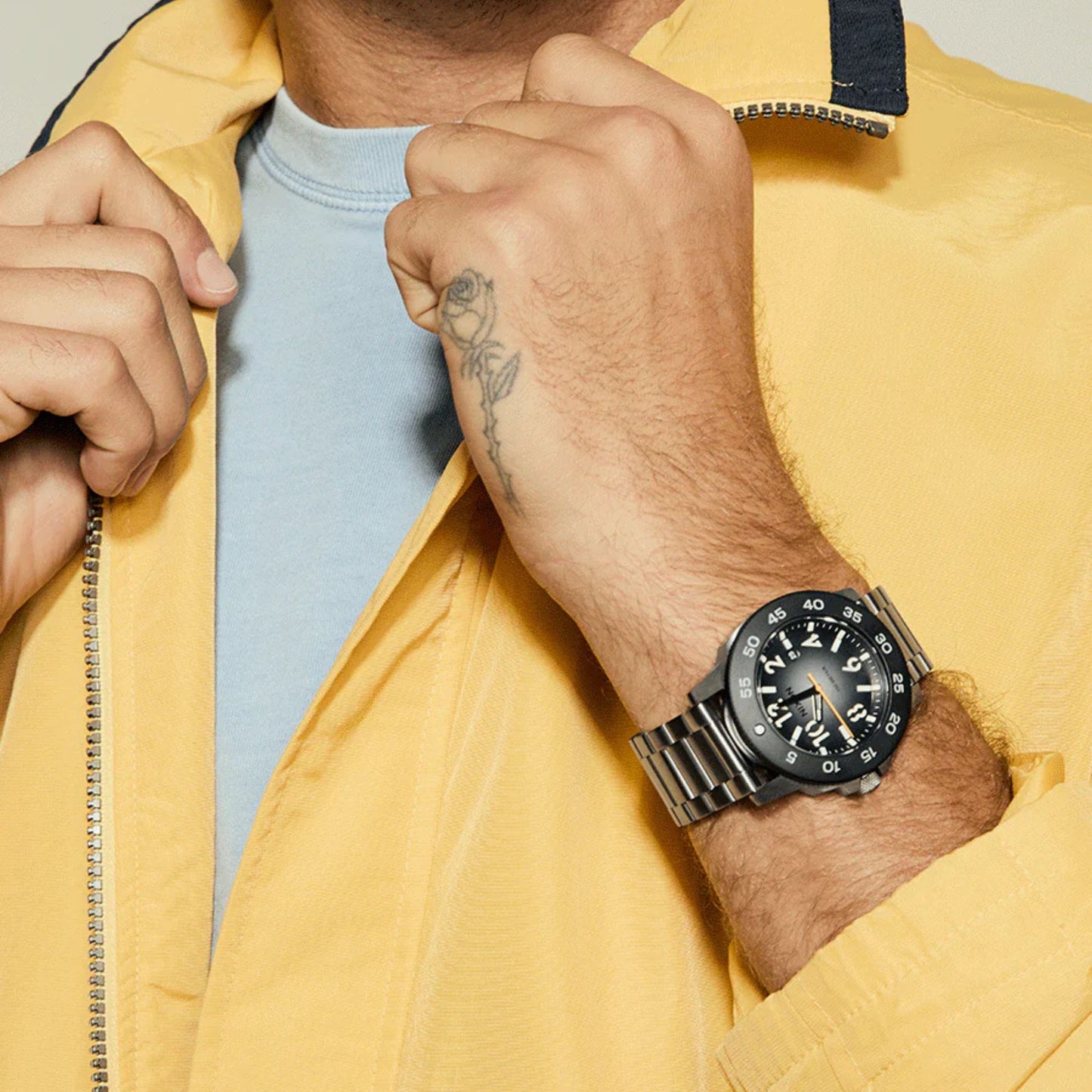 Relógio de homem Nixon Smyth 44 Silver/Tunnel Black Ombre