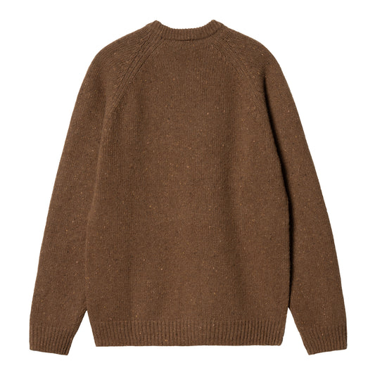 Carhartt WIP Anglistic Sweater Speckled Tamarind. Foto da parte de trás.