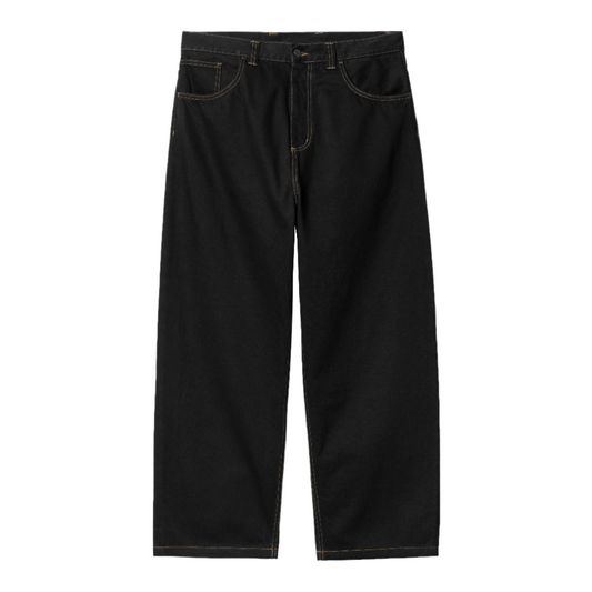 Calças de ganga para homem Carhartt WIP Brandon em Preto Rinsed. Foto da parte da frente.