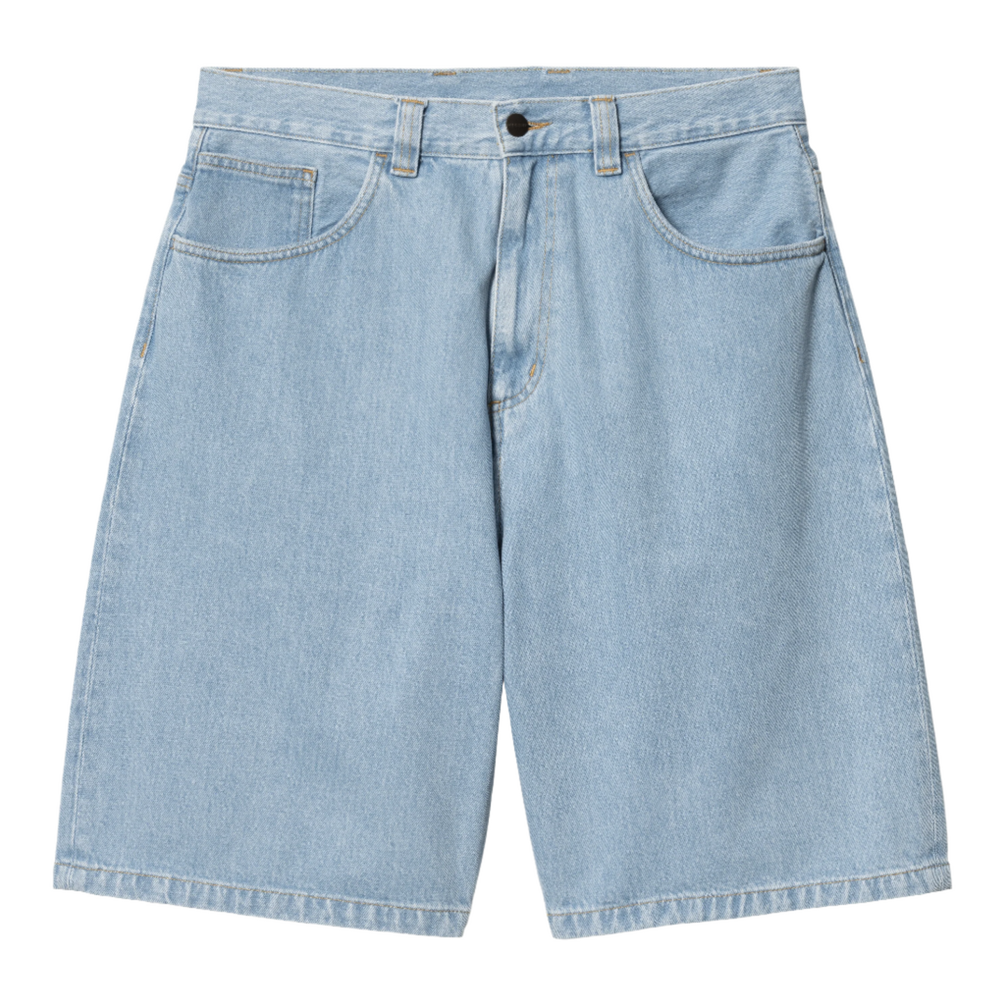 Carhartt WIP Brandon Short Blue Heavy Stone Bleached. Foto da parte da frente.