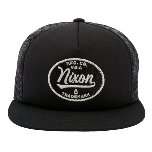 Nixon Tioga Trucker Cap Black/Black. Foto da parte da frente.