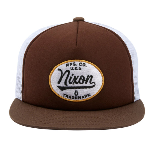 Nixon Tioga Trucker Cap Brown/White. Foto da parte da frente.