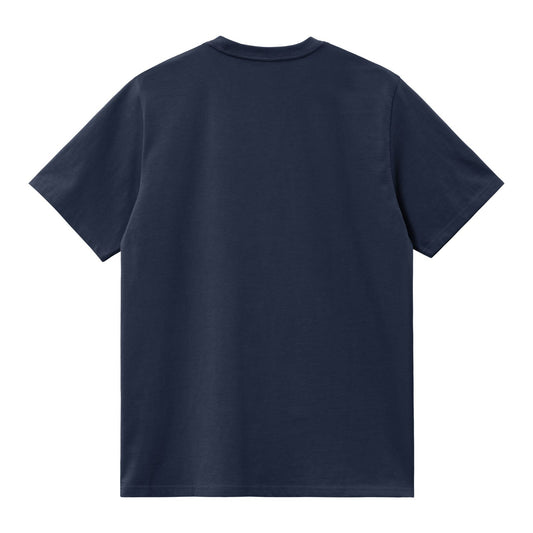 Carhartt WIP American Script Short Sleeve T-Shirt Air Force Blue. Foto da parte de trás.