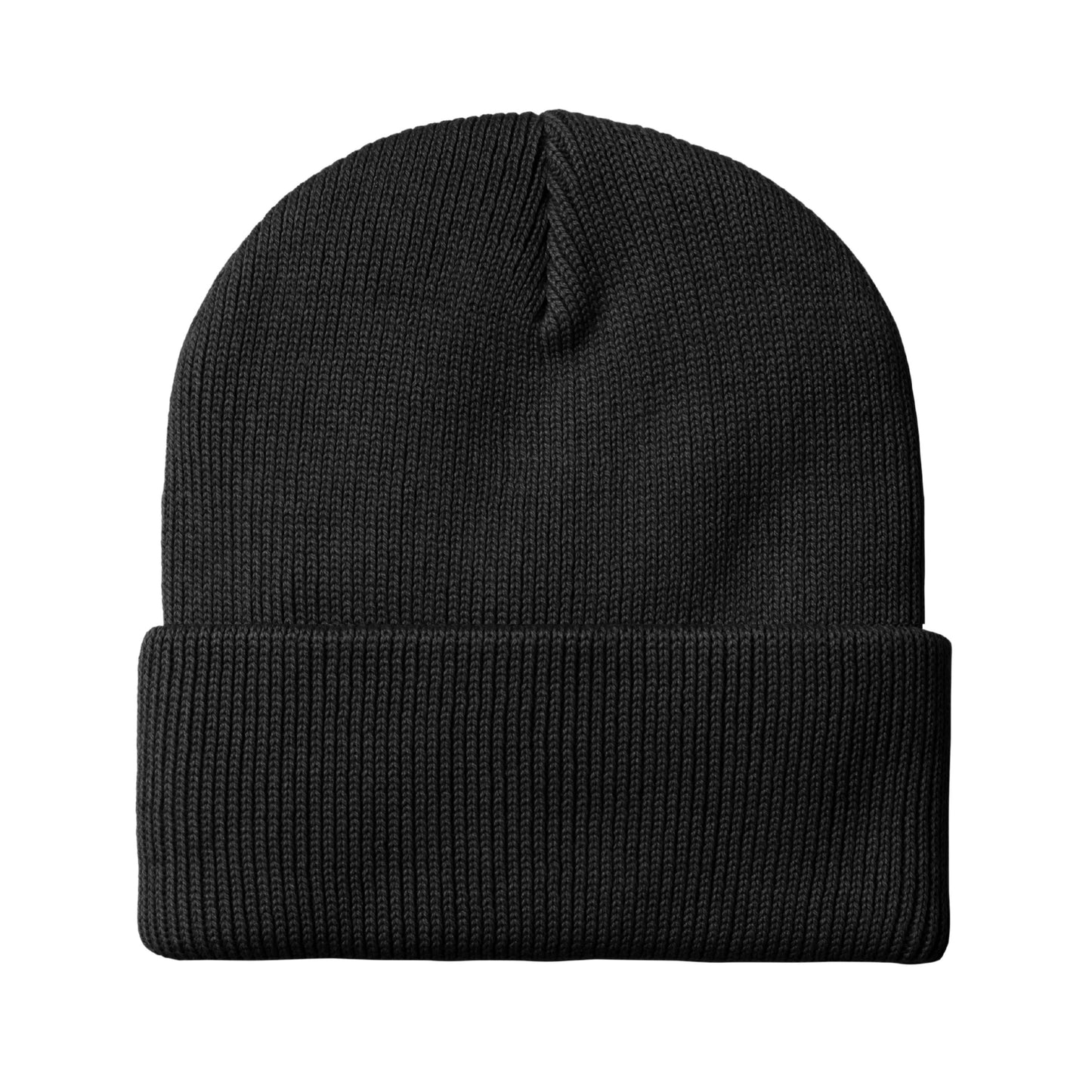 Gorro unissexo Carhartt WIP Arch Script em Preto/WIP Hamilton Brown. Foto da parte de trás.
