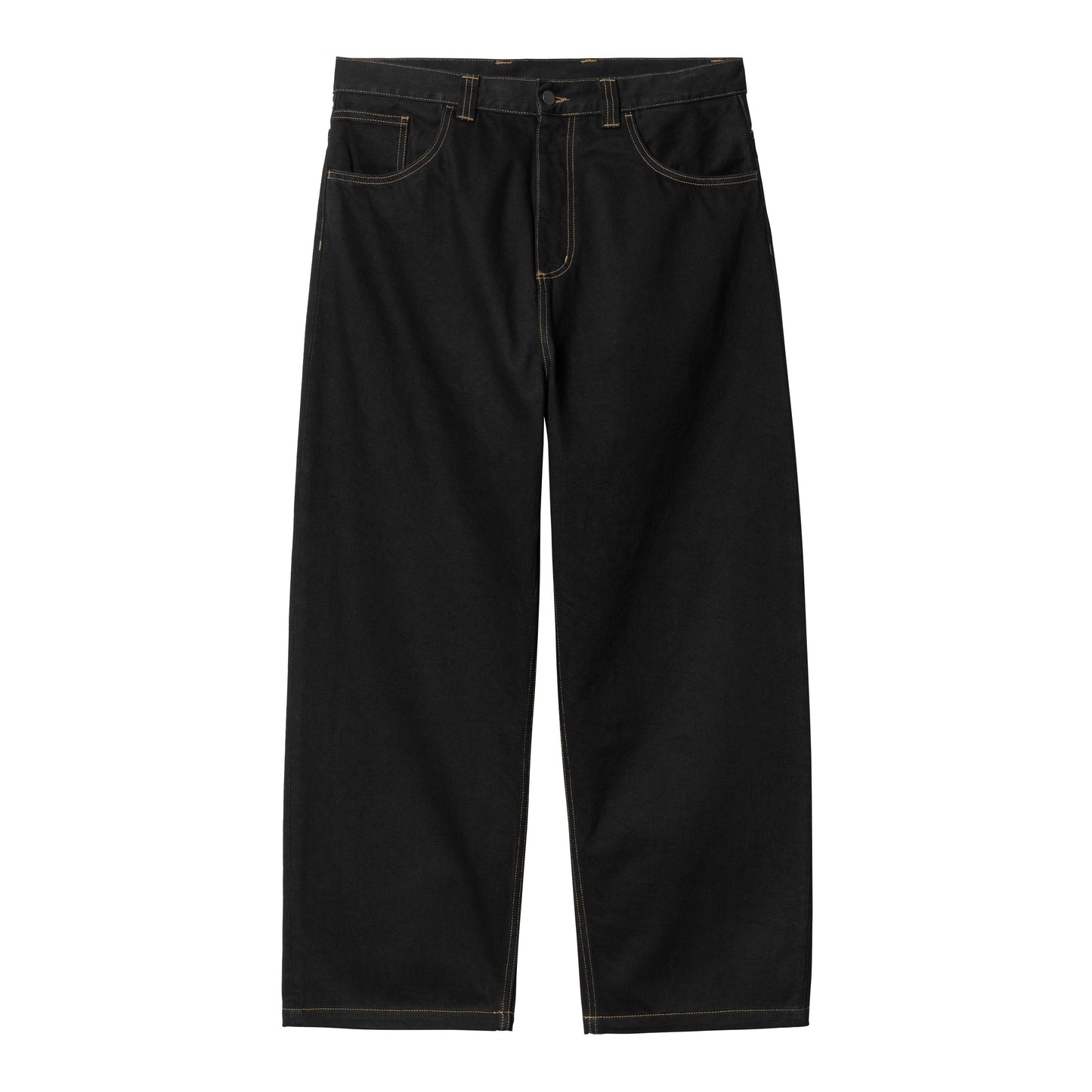 Calça de ganga para homem Carhartt WIP Brandon em Preto Rinsed. Foto da parte da frente.
