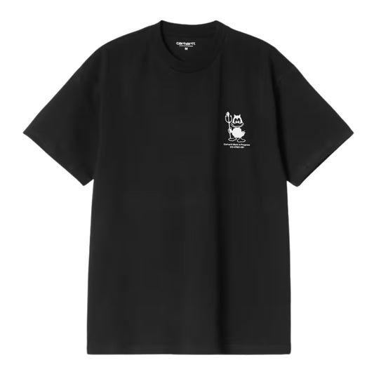 T-Shirt de manga curta para homem Carhartt WIP Bumper Car em Preto. Foto da parte da frente.