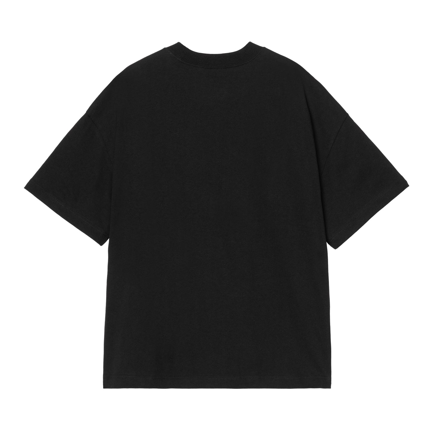 T-Shirt de manga curta para homem Carhartt WIP Deconstructed Label em Preto. Foto da parte de trás.