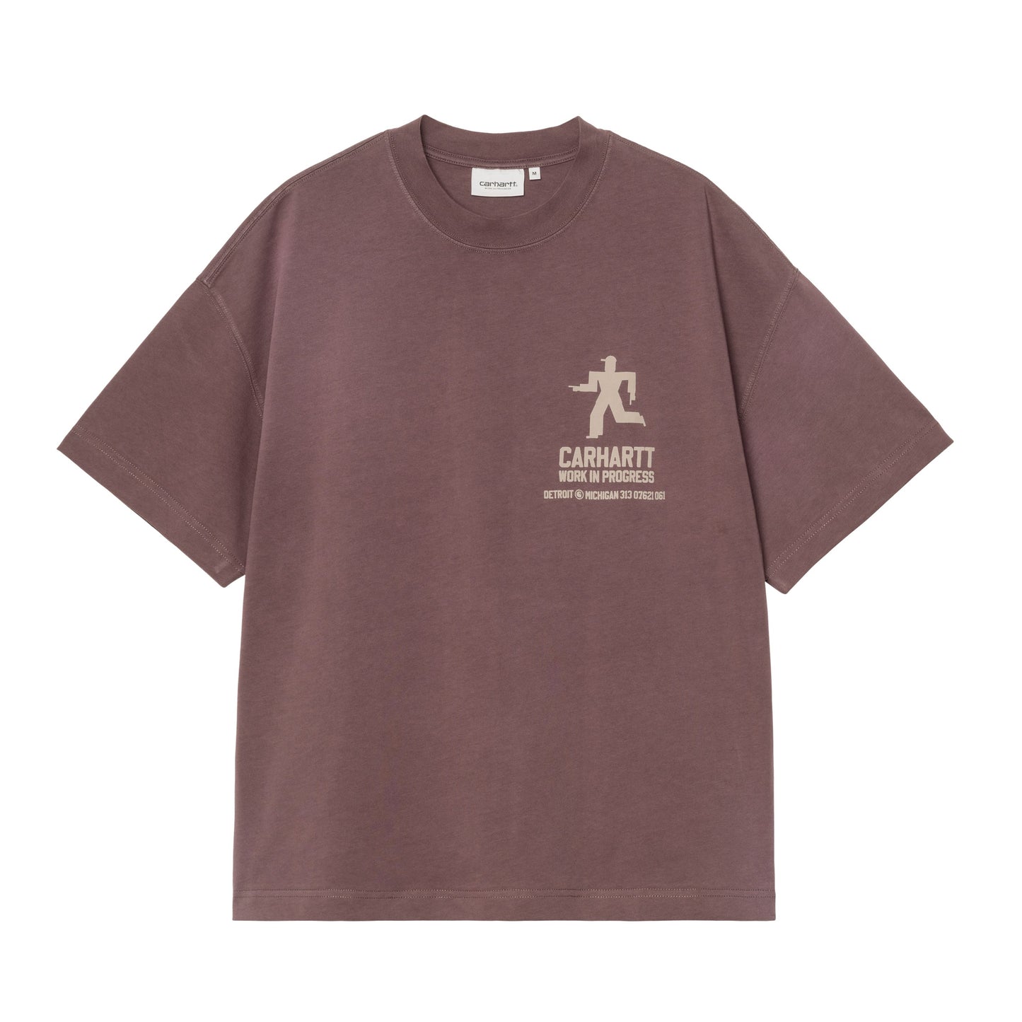 T-Shirt de manga curta para homem Carhartt WIP Distance em Palisander stone dyed. Foto da parte da frente.