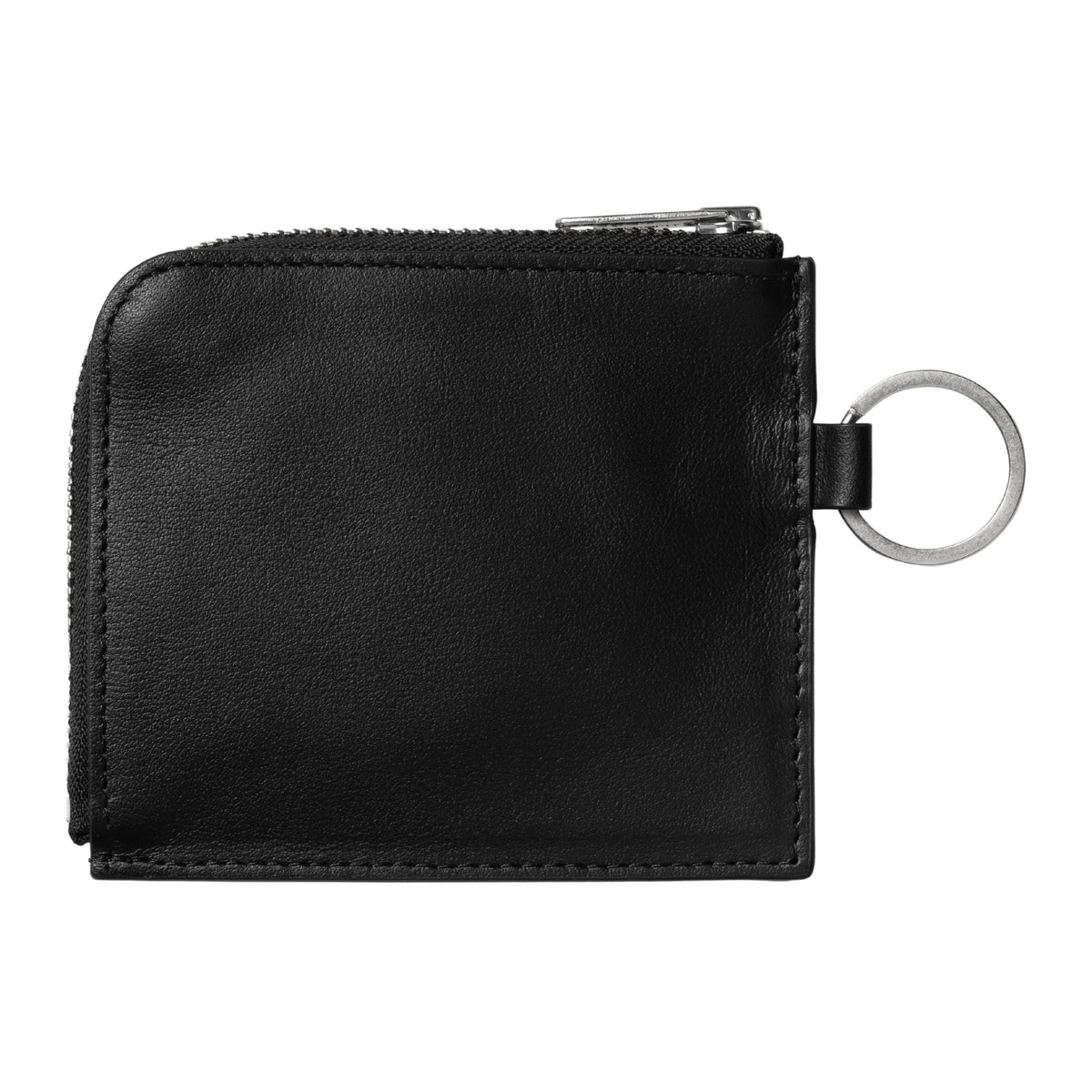 Carteira unissexo Carhartt WIP Double Vegas Zip em Preto/Prateado. Foto da parte de trás.