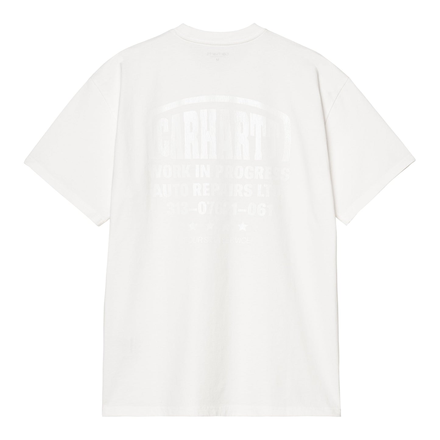 T-Shirt de manga curta para homem Carhartt WIP Four Star em Branco. Foto da parte de trás.