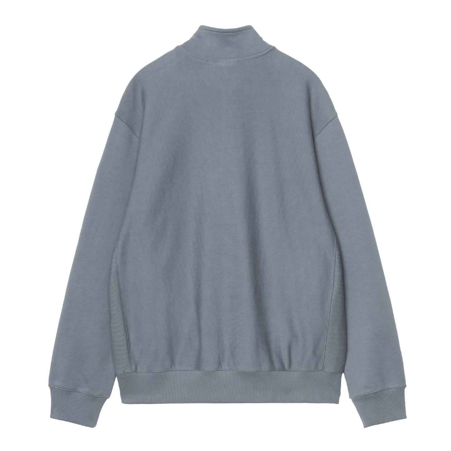 Sweat half zip para homem Carhartt WIP Longhand em Azul Cozy/Branco. Foto da parte de trás.