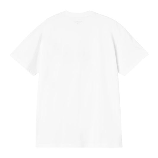 T-Shirt de manga curta para homem Carhartt WIP Road Side Snack em Branco. Foto da parte de trás.