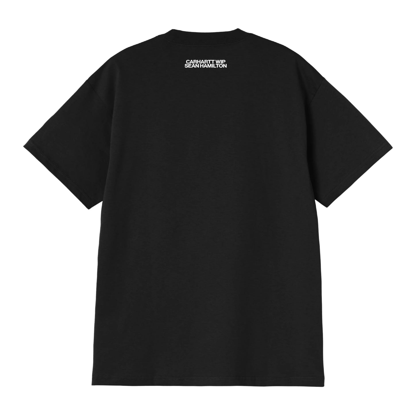 T-Shirt de manga curta para homem Carhartt WIP Sean Hamilton 02 em Preto. Foto da parte de trás.