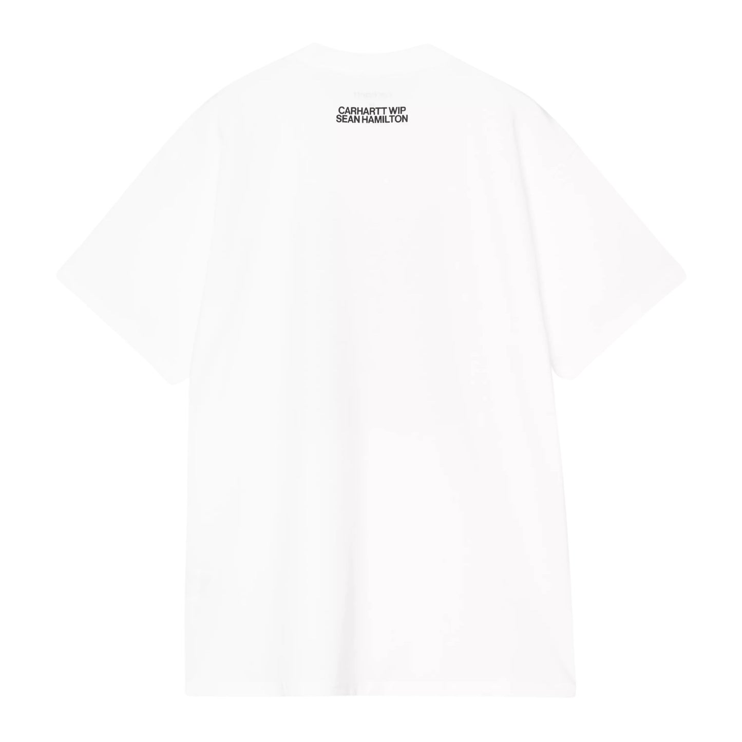 T-shirt de manga curta para homem Carhartt WIP Sean Hamilton 02 em Branco. Foto da parte de trás.