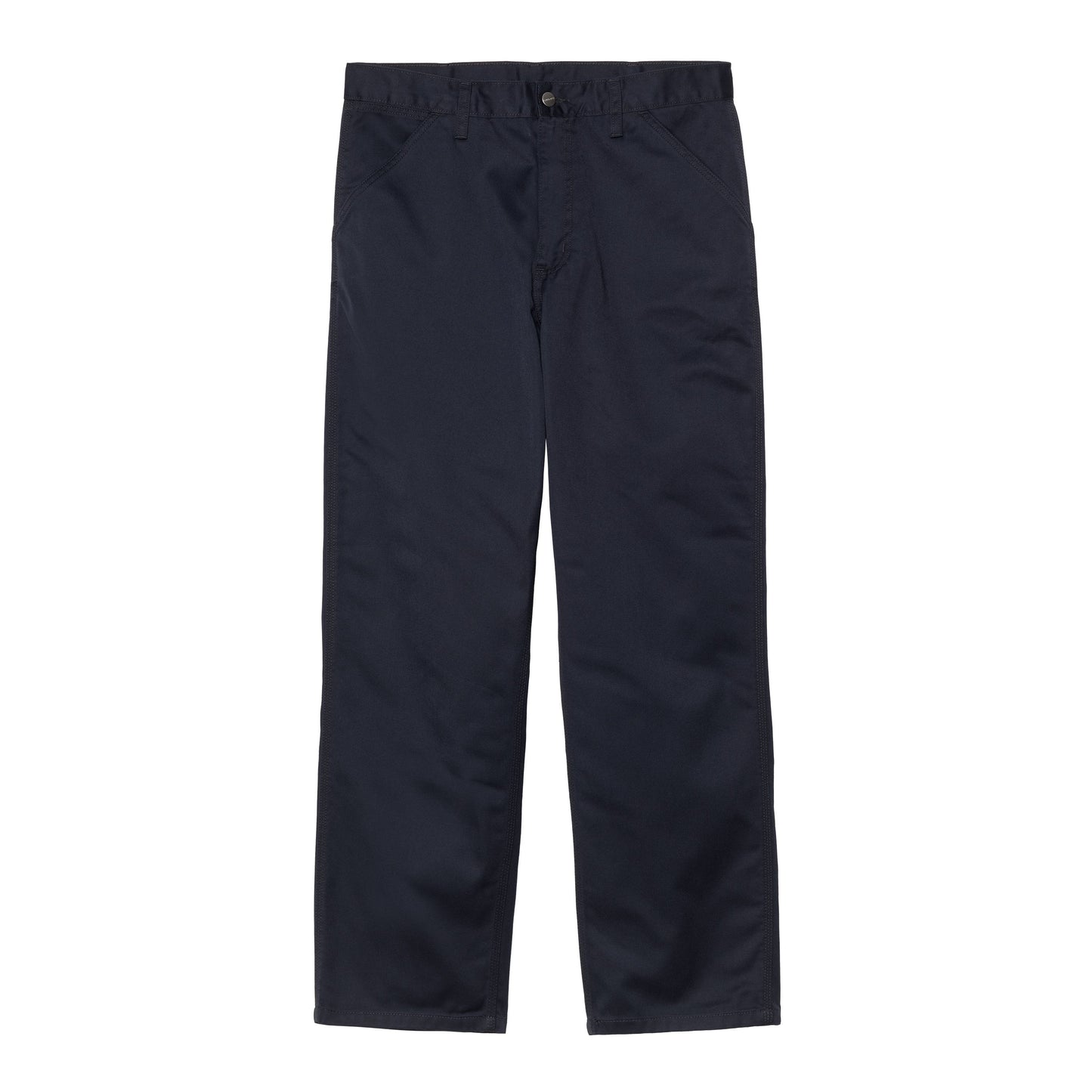 Calças para homem Carhartt WIP Simple em Dark Navy Rinsed. Foto da parte da frente.