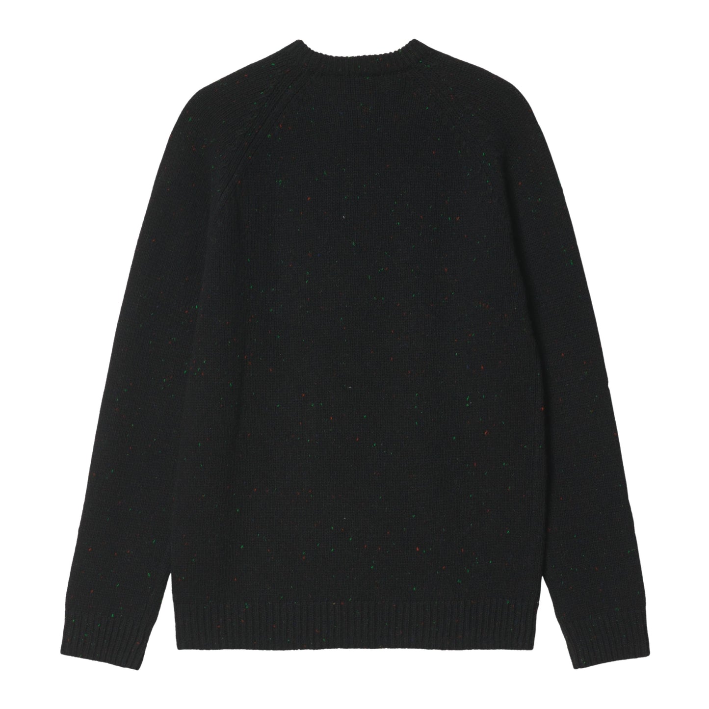 Camisola de malha para homem Carhartt WIP Anglistic em Speckled Black. Foto da parte de trás.