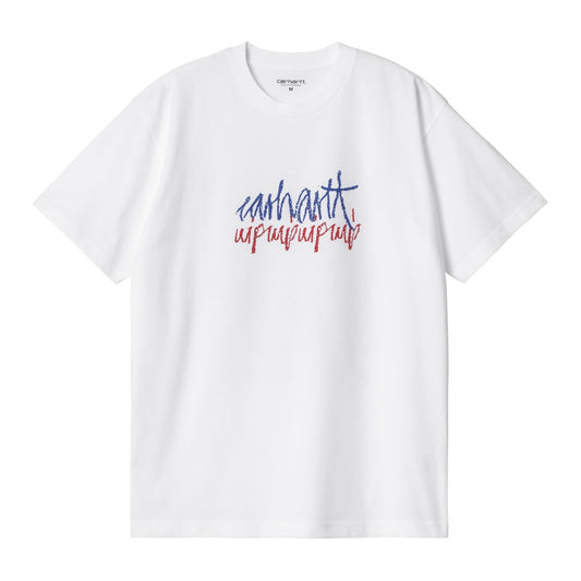 Carhartt WIP Stereo Short Sleeve T-Shirt White. Foto da parte da frente.