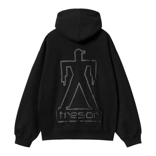 Carhartt WIP x Tresor Basement Hooded Sweatshirt Black/Grey. Foto da parte de trás.