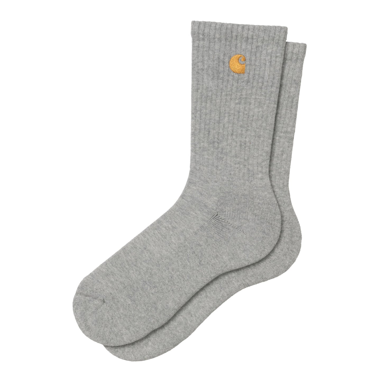 Carhartt WIP Chase Socks Grey Heather/Gold. Foto da lateral.