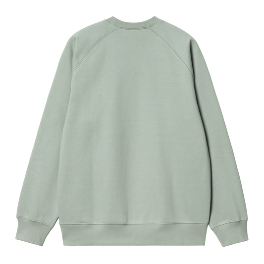 Carhartt WIP Chase Sweat Glassy Teal/Gold. Foto da parte de trás.