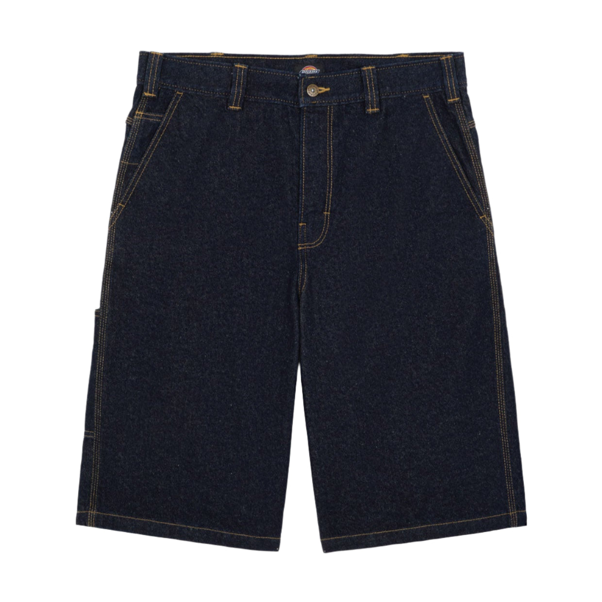 Calções de ganga Dickies Madison em azul Rinsed. Foto da parte da frente.