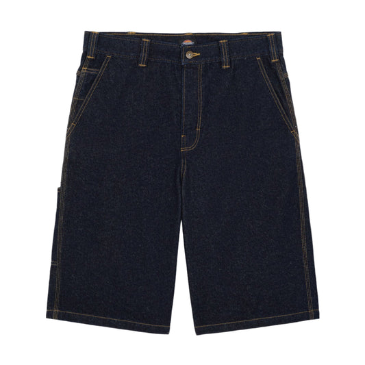 Calções de ganga Dickies Madison em azul Rinsed. Foto da parte da frente.