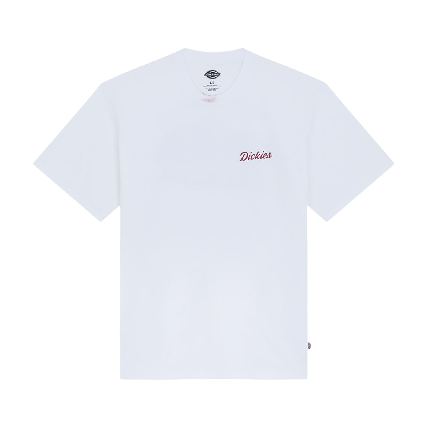 T-Shirt de manga curta para homem Dickies Wellsville em Branco. Foto da parte da frente.