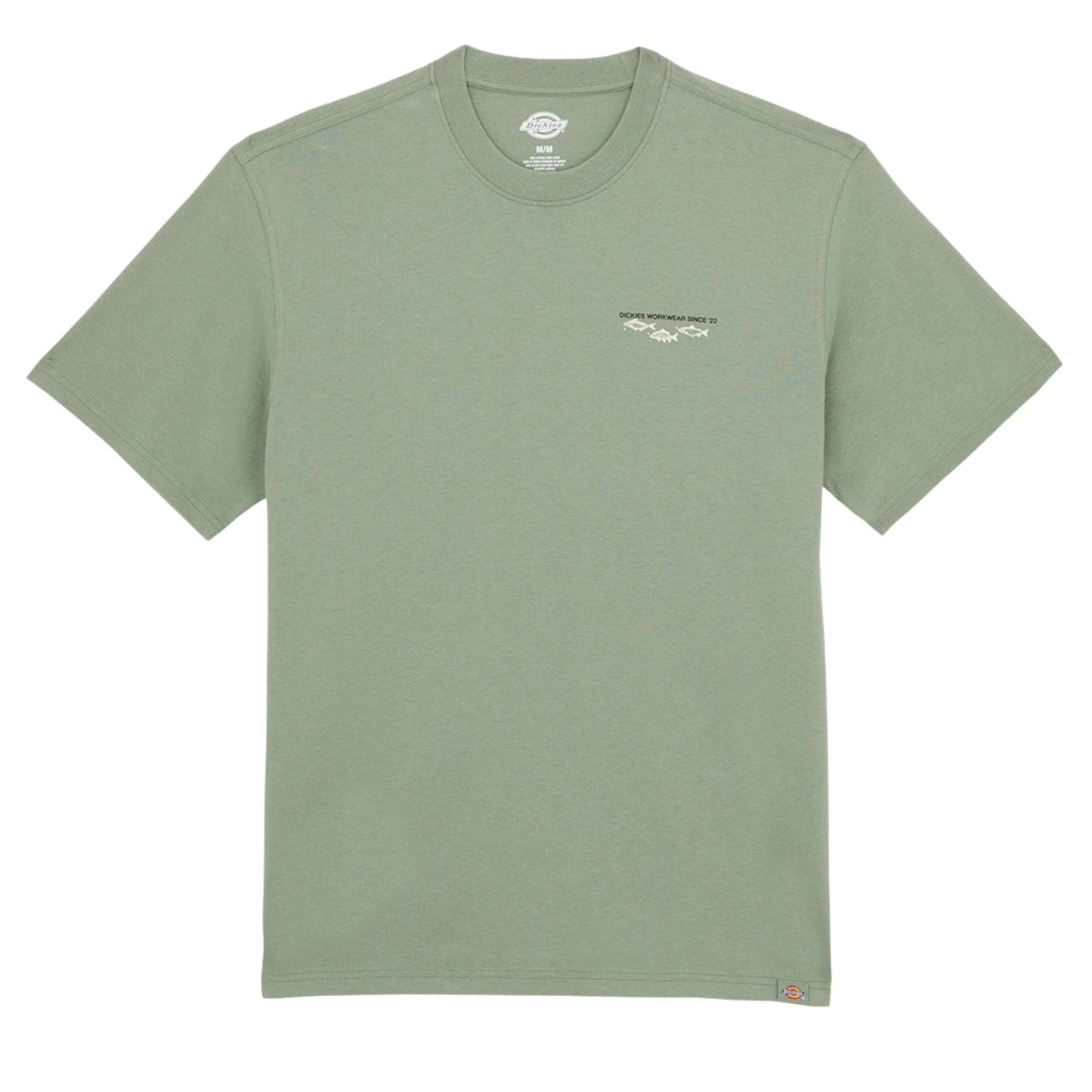 T-Shirt de manga curta para homem Dickies Laryville em Sea Spray. Foto da parte da frente.