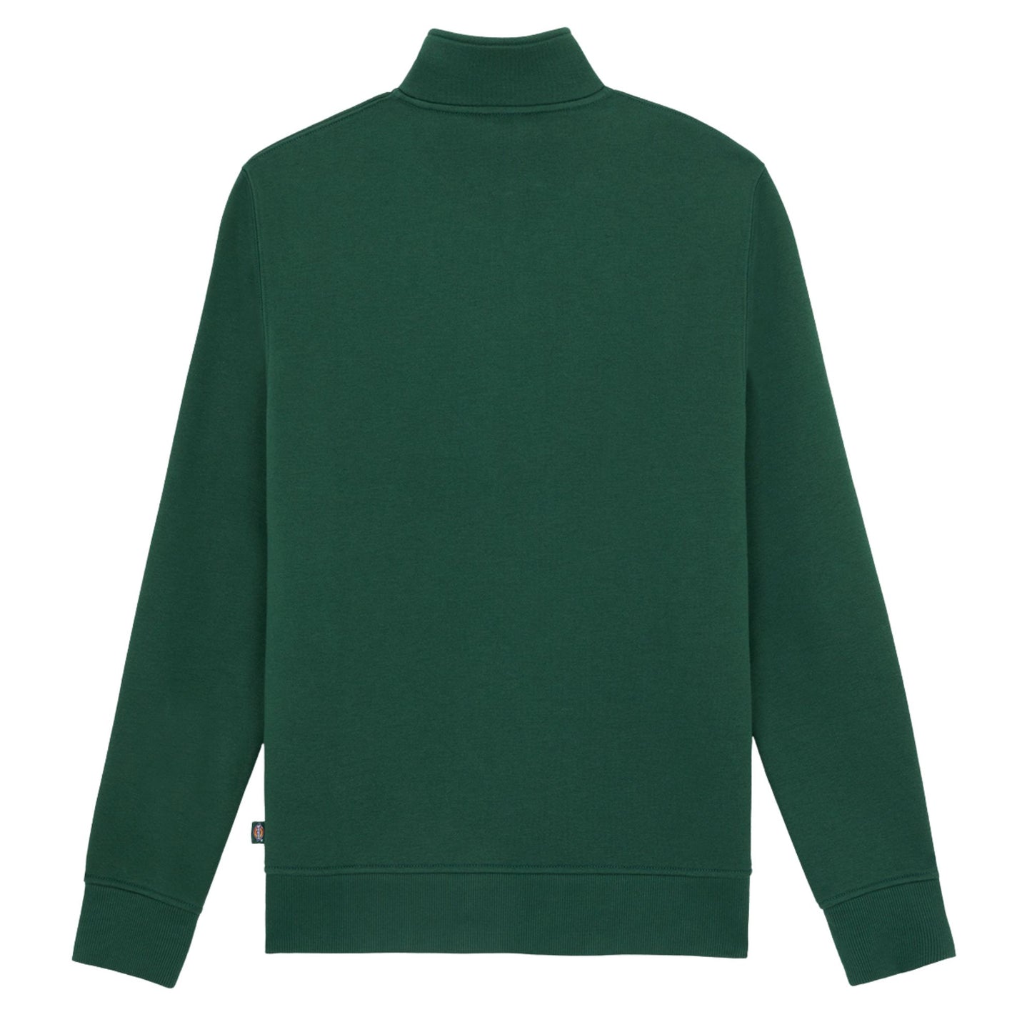 Sweat para homem Dickies Oakpoart Quarter Zip em Verde Pine Needle. Foto da parte de trás.