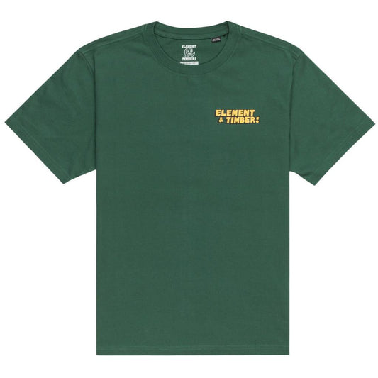 Element & Timber Leader Of The Lost Short Sleeve T-Shirt Trekking Green. Foto da parte da frente.