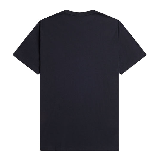Fred Perry Crew Neck T-Shirt Navy/Burnt Red. Foto da parte de trás.