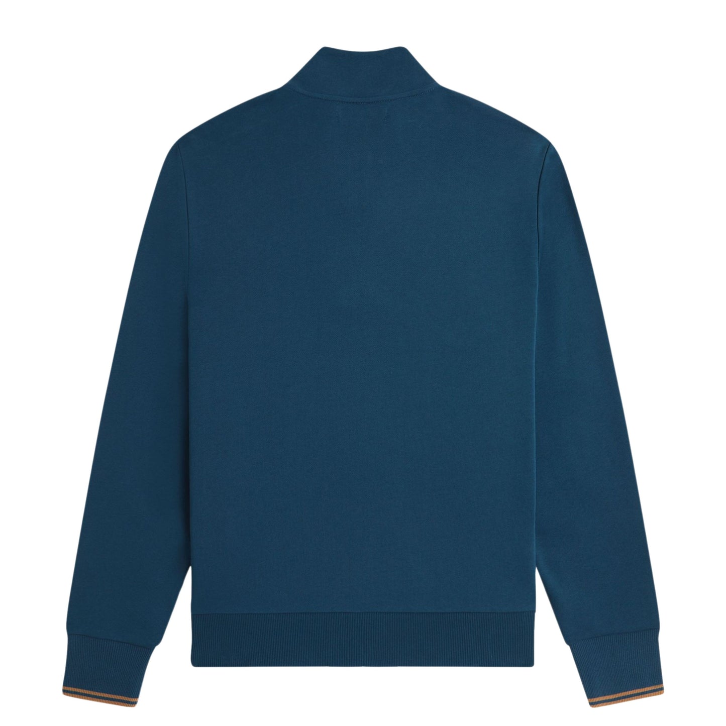 Sweat half zip para Homem Fred Perry em Dark Petrol/Shaded Stone. Foto da parte de trás.