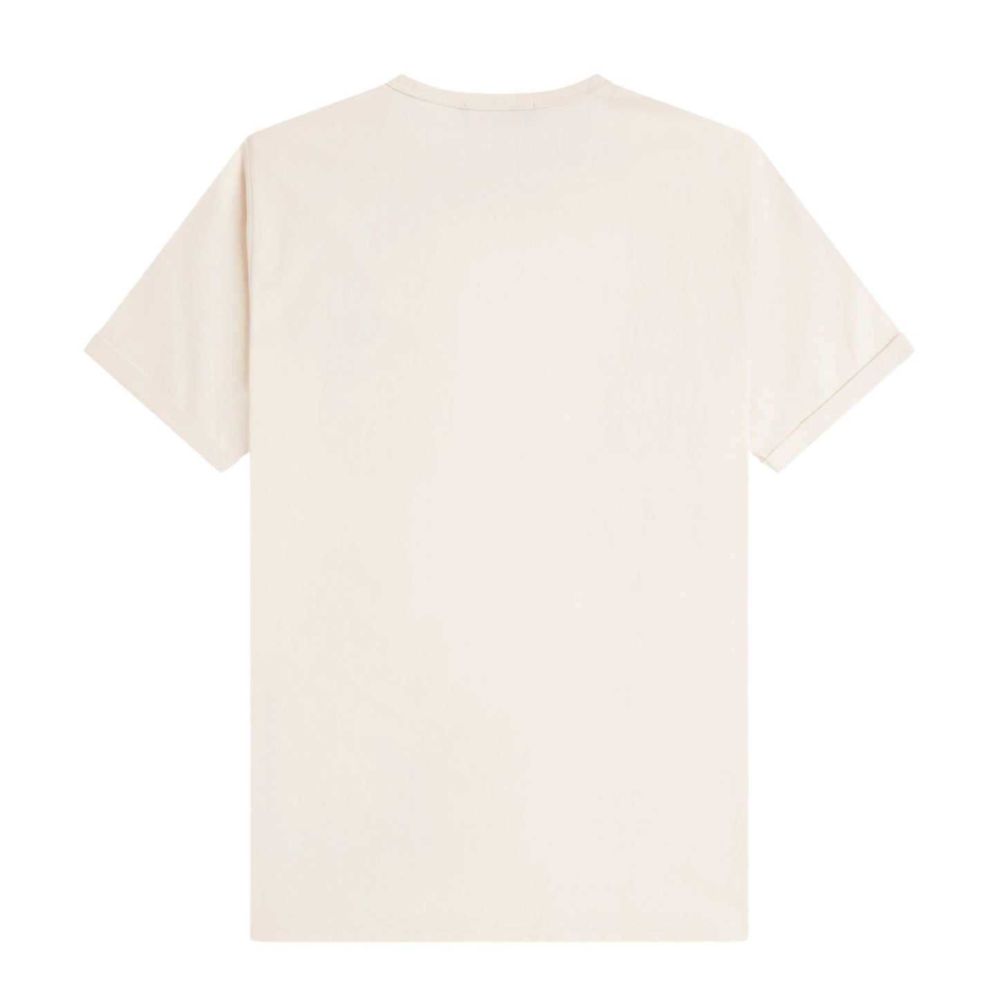 T-Shirt de manga curta para homem Fred Perry Ringer em Ecru. Foto da parte de trás.