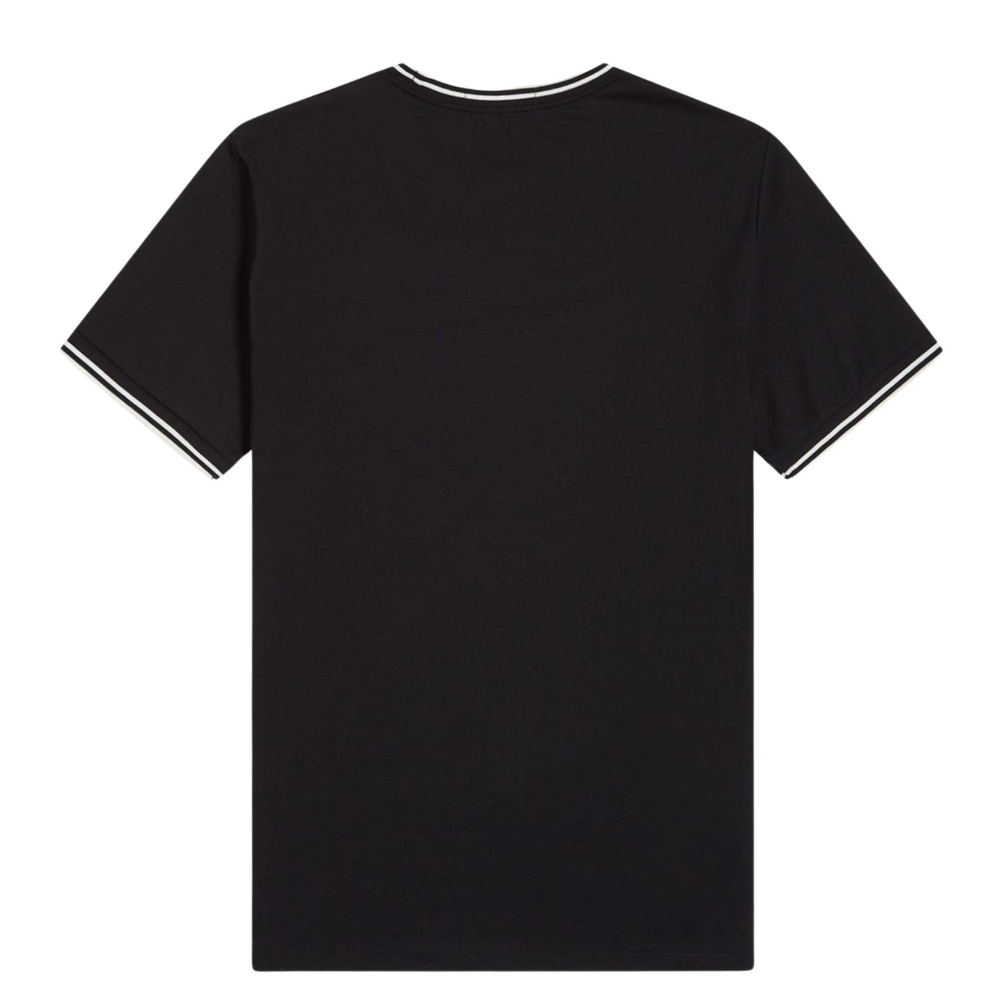 T-Shirt de manga curta para homem Fred Perry Twin Tipped em Preto. Foto da parte de trás.