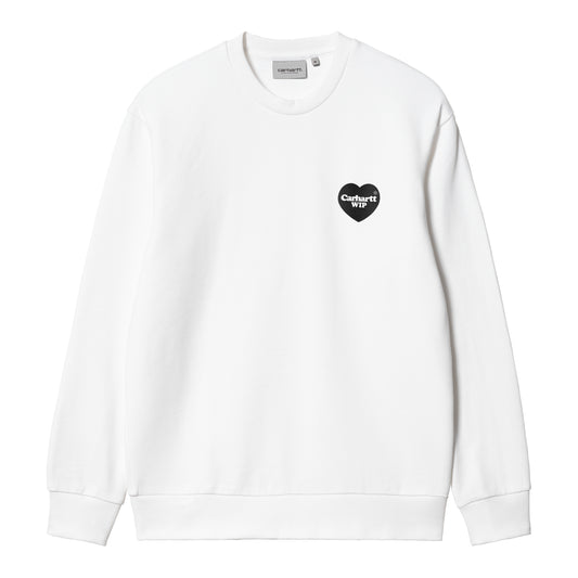 Carhartt WIP Heart Bandana Sweat White/Black Stone Washed. Foto da parte da frente.