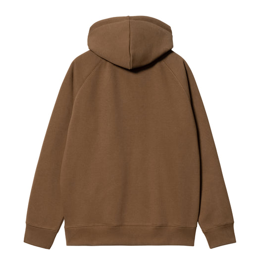 Carhartt WIP Hooded Chase Jacket Tamarind/Gold. Foto da parte de trás.