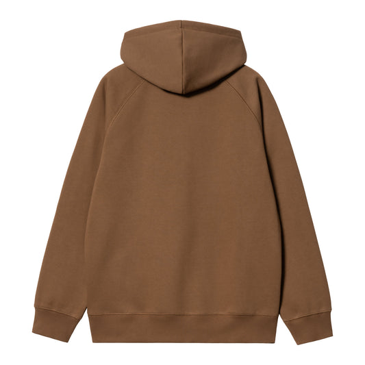 Carhartt WIP Hooded Chase Sweat Tamarind/Gold. Foto da parte de trás.