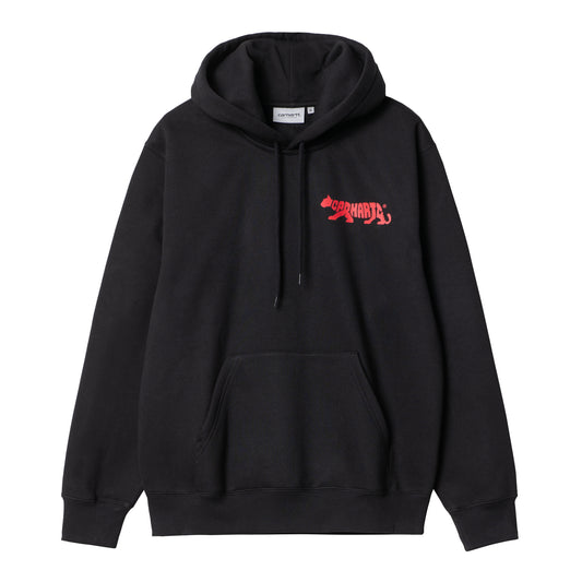 Carhartt WIP Hooded Rocky Script Sweat Black. Foto da parte da frente.