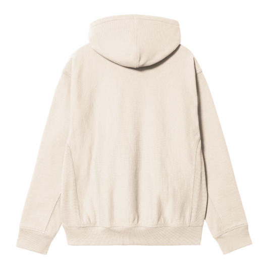 Carhartt WIP Hooded American Script Sweat Moonbeam. Foto da parte de trás.
