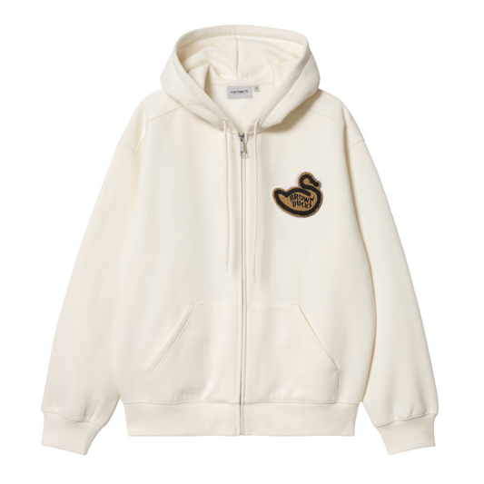 Carhartt WIP Hooded Brown Ducks Jacket Wax. Foto da parte da frente.
