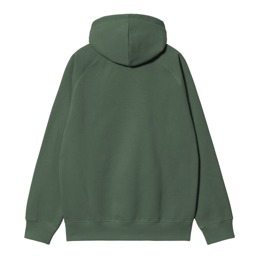 Carhartt WIP Hooded Chase Sweat Sycamore Tree/Gold. Foto da parte de trás.