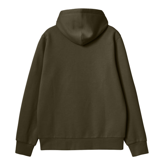 Carhartt WIP Hooded Script Embroidery Sweat Cypress/White. Foto da parte de trás.