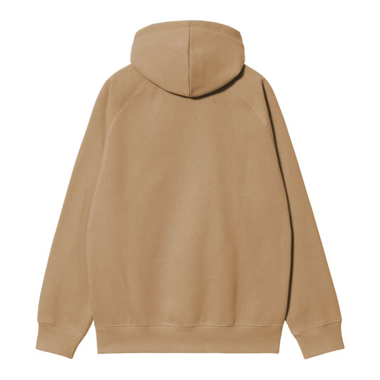 Carhartt WIP Hooded Chase Sweat Peanut/Gold. Foto da parte de trás.