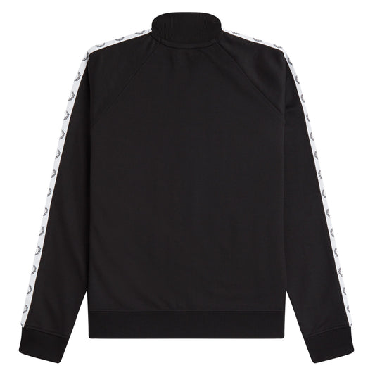 Fred Perry Taped Track Jacket Black. Foto da parte de trás.
