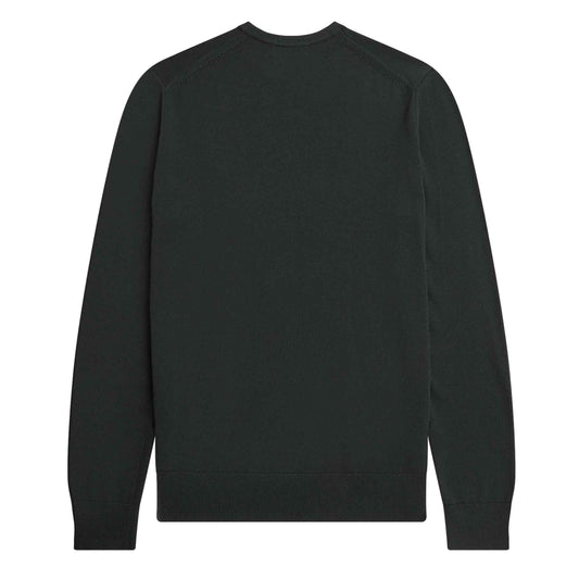 Fred Perry Classic Crew Neck Jumper Night Green. Foto da parte de trás.