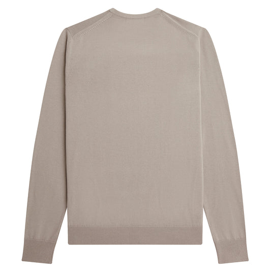 Fred Perry Classic Crew Neck Jumper Dark Oatmeal