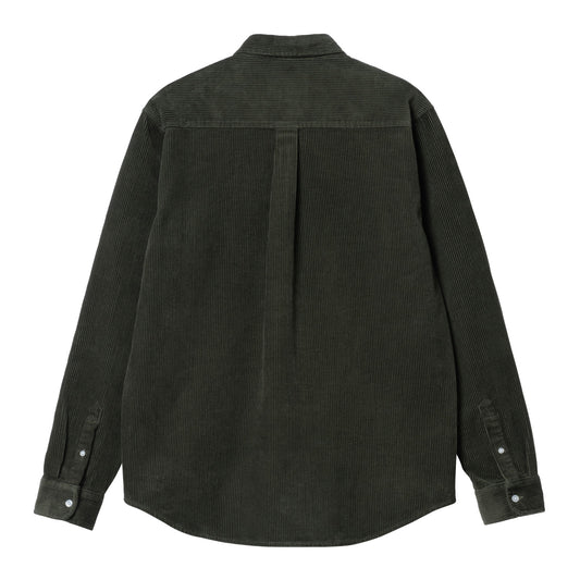 Carhartt WIP Longsleeve Madison Cord Shirt Plant/Wax. Foto da parte de trás.