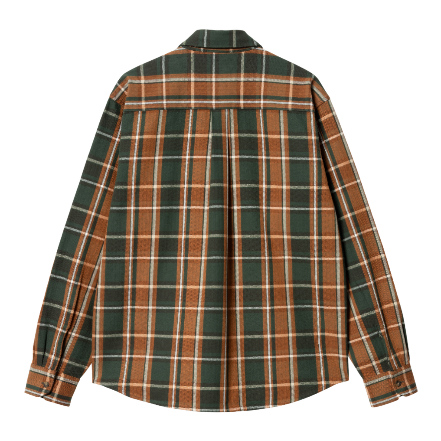 Carhartt WIP Hobart Long Sleeve Shirt Hobart Check, Sycamore Tree. Foto da parte de trás.